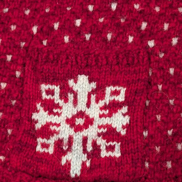 Limited Hand Knit Cowichan 100% Wool Deer Fair Isle Cardigan Sweater - Picture 3 of 6